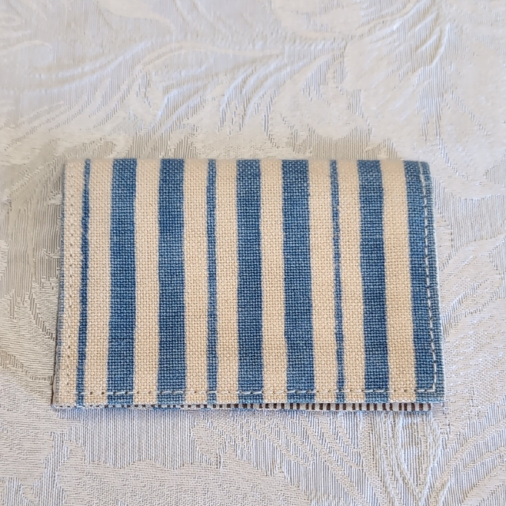 Blue and Cream Striped Wallet